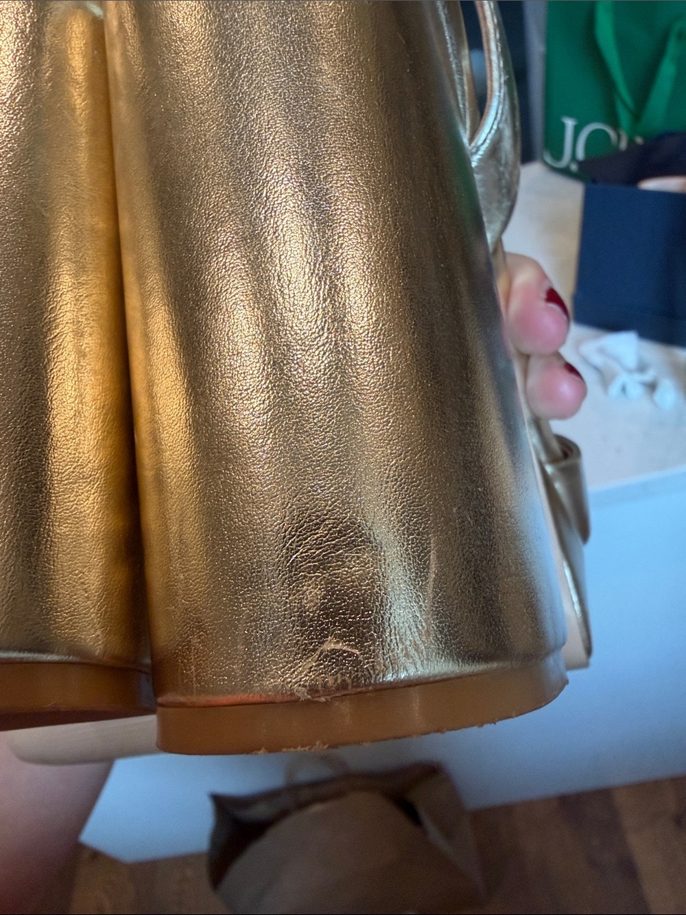 Steve Madden Metallic Gold Platform Block-Heel Sandals 8.5 worn once - Picture 8 of 9